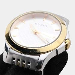 Gucci Silver Two Tone Stainless Steel G-Timeless 126.5 Quartz Women's Wristwatch 27mm
