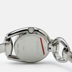 Pre Owned Gucci Mother Of Pearl Stainless Steel Horsebit YA139506  Women's Wristwatch 28 mm