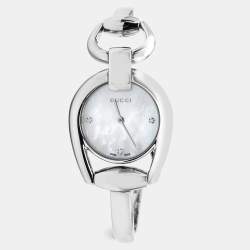 Gucci Mother Of Pearl Stainless Steel Horsebit YA139506  Women's Wristwatch 28 mm