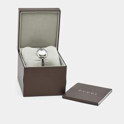 Pre Owned Gucci Mother Of Pearl Stainless Steel Horsebit YA139506  Women's Wristwatch 28 mm