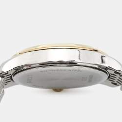 Pre Owned Gucci Mother of Pearl Two-Tone Stainless Steel Diamonds G-Timeless YA126513 Women's Wristwatch 27 mm