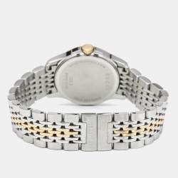 Pre Owned Gucci Mother of Pearl Two-Tone Stainless Steel Diamonds G-Timeless YA126513 Women's Wristwatch 27 mm
