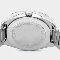 Pre Owned Gucci Silver Dial Diamond Stainless Steel GG2570 YA142504 Women's Wristwatch 28.50 mm