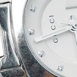 Pre Owned Gucci Silver Dial Diamond Stainless Steel GG2570 YA142504 Women's Wristwatch 28.50 mm