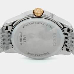 Pre Owned Gucci Black Two Tone Stainless Steel G-Timeless YA126512 Women's Wristwatch 27 mm