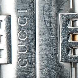 Pre Owned Gucci Black Two Tone Stainless Steel G-Timeless YA126512 Women's Wristwatch 27 mm