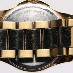 Pre Owned Gucci Cream Gold Plated Stainless Steel G-Timeless 126.5 Women's Wristwatch 28 mm