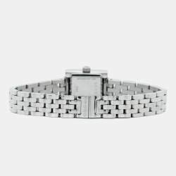 Pre Owned Gucci G-Frame YA128507 Black Dial Stainless Steel Diamond Women's Wristwatch 14 mm