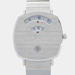Pre Owned Gucci Grip YA157401 Quartz White Stainless Steel Women's Wristwatch 35 mm