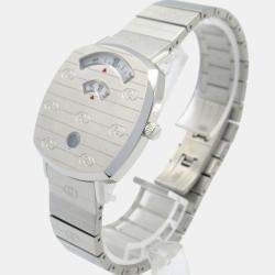 Pre Owned Gucci Grip YA157401 Quartz White Stainless Steel Women's Wristwatch 35 mm