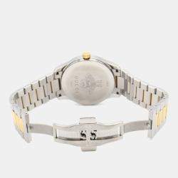 Pre Owned Gucci G-Timeless 126.4 Quartz Silver Gold Plated Stainless Steel Women's Wristwatch 38 mm