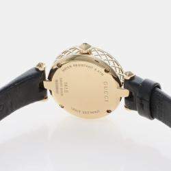 Pre Owned Gucci Diamantissima 141.5 Quartz Gold-Plated Women's Wristwatch 27 mm