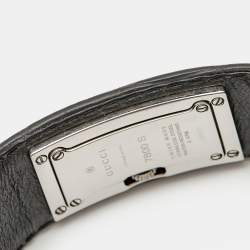 Pre Owned Gucci 7800 Series Black Dial Stainless Steel Alligator Leather Women's Wristwatch 18 mm