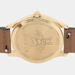 مملوكة مسبقًا ساعة يد نسائية غوتشي جي-تايمليس 126.5 كوارتز ستانلس ستيل بيضاء 29 مم