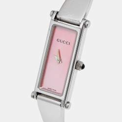 Pre Owned ساعة يد نسائية غوتشي هورسبيت 1500L ستانلس ستيل وردي صدف 12 مم