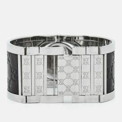 Pre Owned Gucci Twirl YA112433 Bronze Dial Stainless Steel Leather Women's Wristwatch 23 mm