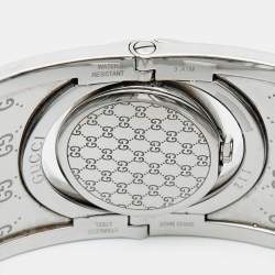 Pre Owned Gucci Twirl YA112433 Bronze Dial Stainless Steel Leather Women's Wristwatch 23 mm