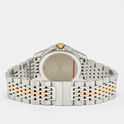 Pre Owned Gucci G-Timeless YA126513 Mother Of Pearl Dial Diamond Two Tone Stainless Steel Diamond Women's Wristwatch 27 mm
