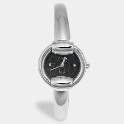 Pre Owned Gucci 1400 Series YA014511 Black Dial Stainless Steel Women's Wristwatch 25 mm