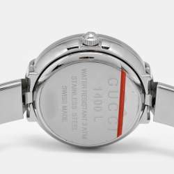 Pre Owned Gucci 1400 Series YA014511 Black Dial Stainless Steel Women's Wristwatch 25 mm