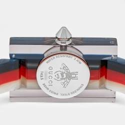 Pre Owned Gucci Web 143.5 Mother Of Pearl Dial Acetate Stainless Steel Women's Wristwatch 24 mm