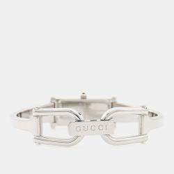 Pre Owned Gucci G Line 1500L White Stainless Steel Quartz Women's Wristwatch 12*24mm