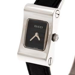 Pre Owned Gucci Black Stainless Steel 2300L Women's Wristwatch 17 mm