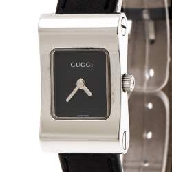 Pre Owned Gucci Black Stainless Steel 2300L Women's Wristwatch 17 mm