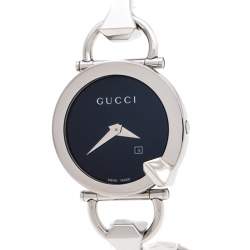 Pre Owned Gucci Black Stainless Steel Chiodo YA122502 Women's Wristwatch 36 mm