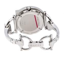 Pre Owned Gucci Black Stainless Steel Chiodo YA122502 Women's Wristwatch 36 mm