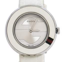 Pre Owned Gucci Silver Stainless Steel U-Play 129.5 Women's Wristwatch 27 mm