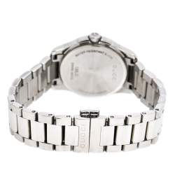 Pre Owned Gucci Silver White Stainless Steel G-Timeless 126.5 Women's Wristwatch 27 mm