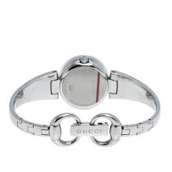 Pre Owned Gucci Mother Of Pearl Stainless Steel Guccissima 134.5 Women's Wristwatch 27 mm