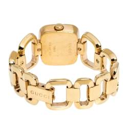 Gucci Brown Gold Plated Steel G Series 125.5 Women's Wristwatch 24 mm