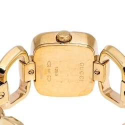 Gucci Brown Gold Plated Steel G Series 125.5 Women's Wristwatch 24 mm