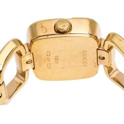 Gucci Brown Gold Plated Steel G Series 125.5 Women's Wristwatch 24 mm
