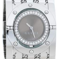 Gucci  Bronze Stainless Steel Diamond Twirl 112 Women's Wristwatch 23 mm