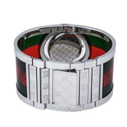 Gucci Black Stainless Steel Acetate Twirl 112 Women's Wristwatch 23 mm