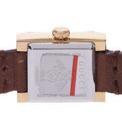 Gucci MOP Gold Plated Stainless Steel YA128521 128.5 Quartz Women's Wristwatch 14 MM