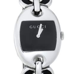 Pre Owned Gucci Black Stainless Steel Marina Chain 121.3 Women's Wristwatch 32MM