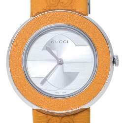 Pre Owned Gucci Silver Stainless Steel U-Play 129.4 Women's Wristwatch 35 mm
