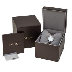Pre Owned Gucci Mother Of Pearl Stainless Steel Horsebit 139.5 Women's Wristwatch 28 mm