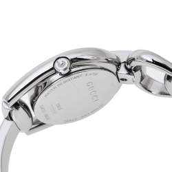 Pre Owned Gucci Mother Of Pearl Stainless Steel Horsebit 139.5 Women's Wristwatch 28 mm