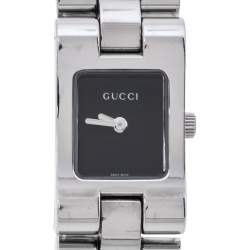 Pre Owned Gucci Black Stainless Steel 2305L Women's Wristwatch 17 MM