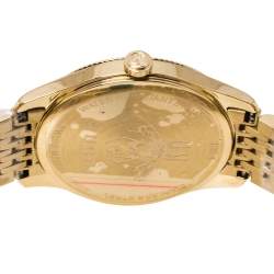 Pre Owned Gucci Silver Sunburst Yellow Gold PVD Coated Stainless Steel G-Timeless 126.4 Women's Wristwatch 38 mm