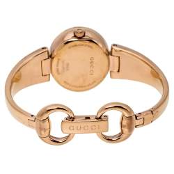 Gucci Black Rose Gold Tone Stainless Steel Guccissima YA134509 Women's Wristwatch 27 mm