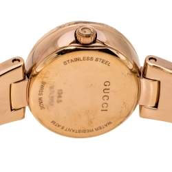 Gucci Black Rose Gold Tone Stainless Steel Guccissima YA134509 Women's Wristwatch 27 mm