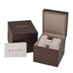 Gucci Black Two-Tone Stainless Steel G-Timeless YA126512 Women's Wristwatch 27 mm