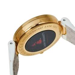 Gucci Silver White Yellow Gold PVD Coated Stainless Steel Rubber Latin Grammy's YA133313 Women's Wristwatch 37 MM
