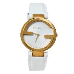 Gucci Silver White Yellow Gold PVD Coated Stainless Steel Rubber Latin Grammy's YA133313 Women's Wristwatch 37 MM